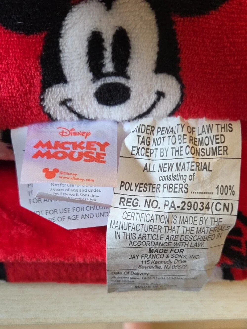 Disney Mickey Mouse Plush Toy & Red Mickey Blanket Set
